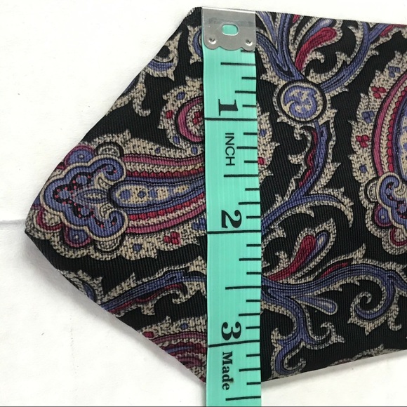 Pink Purple Silk Paisley Tie with Gray & Black - Picture 12 of 13
